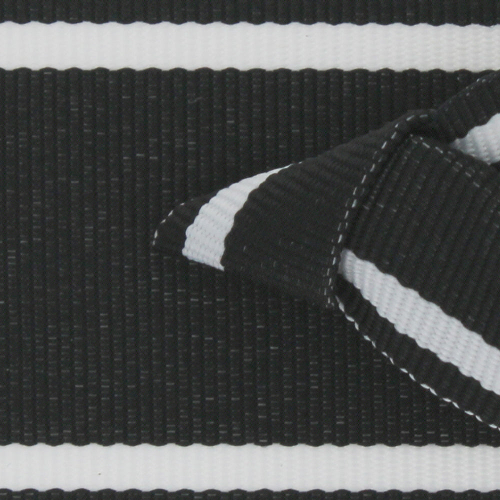 Striped Grosgrain Hat Bands Unisex Hat Cap Hats In The Belfry Shop Black/White - 1.5